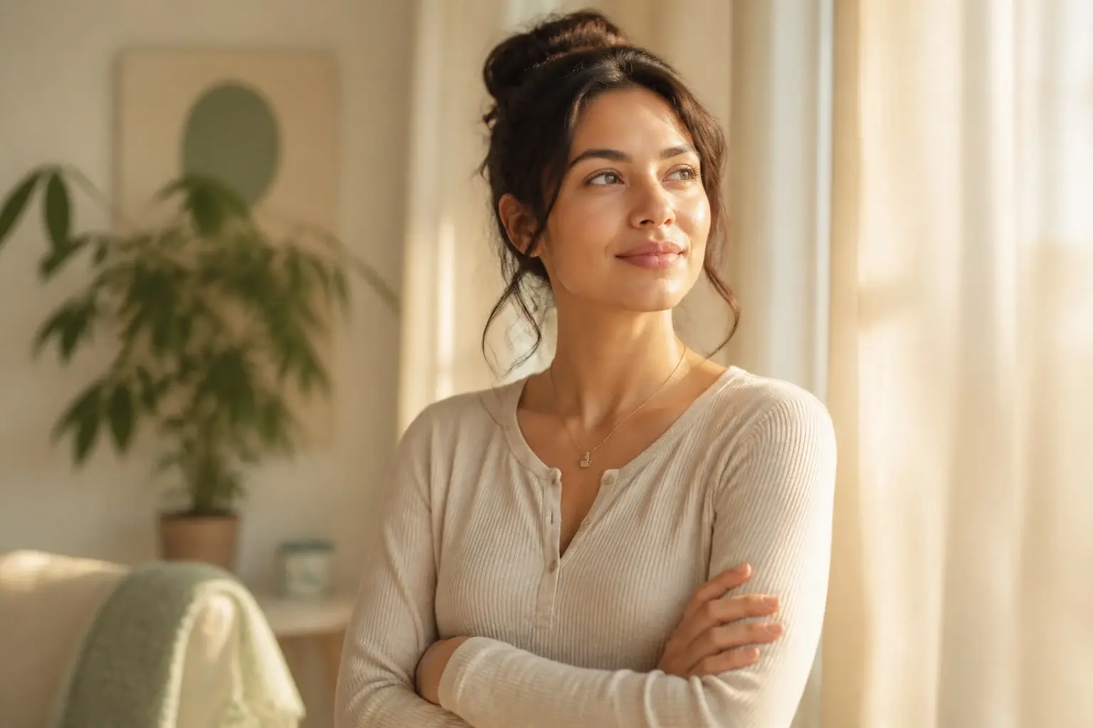 Person standing in soft light reflecting on mood shifts