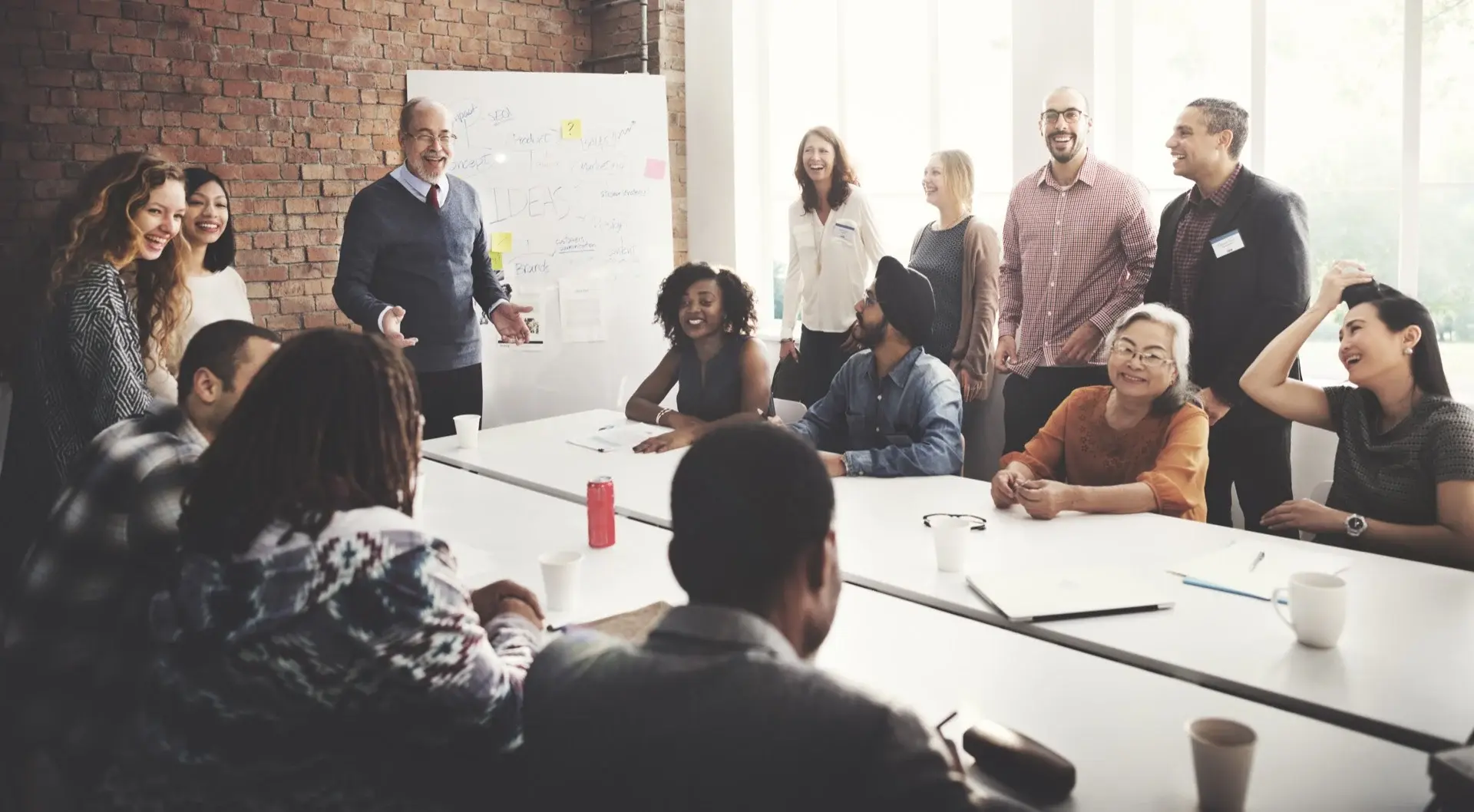 Diverse team in a leadership workshop session