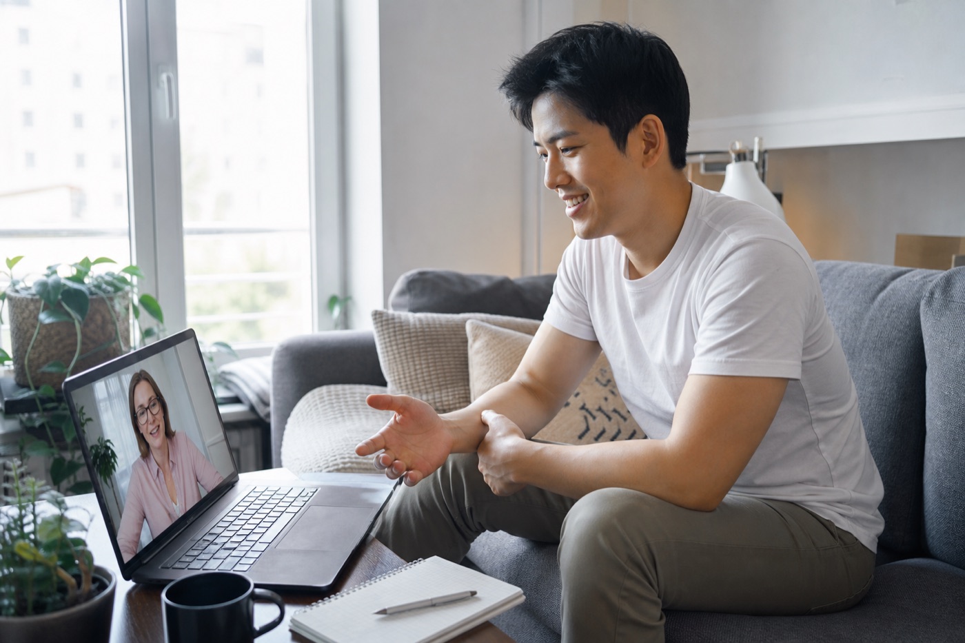 Positive online EMDR therapy session from home — virtual trauma treatment near me serving California