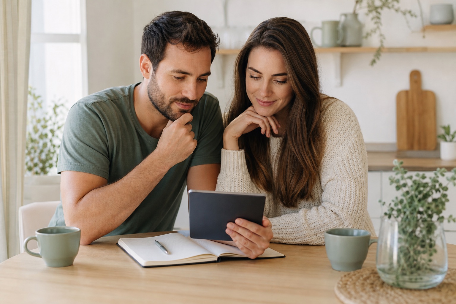 Couple exploring relationship schemas together with our quiz