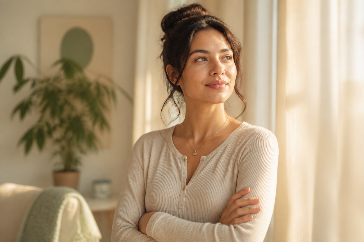 Person standing in soft light reflecting on mood shifts
