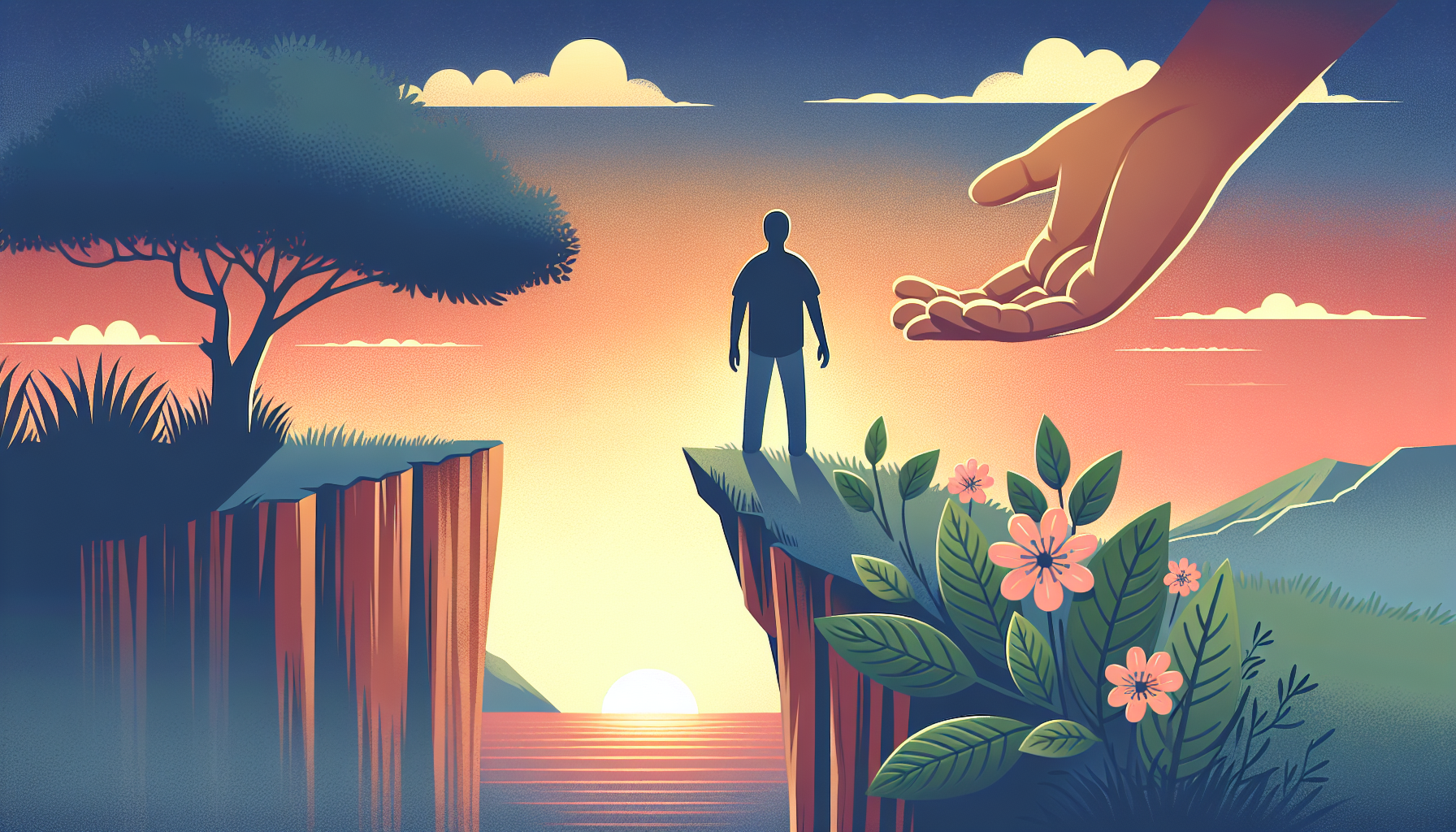 Illustration of a person managing impulsive behavior with the help of a therapist