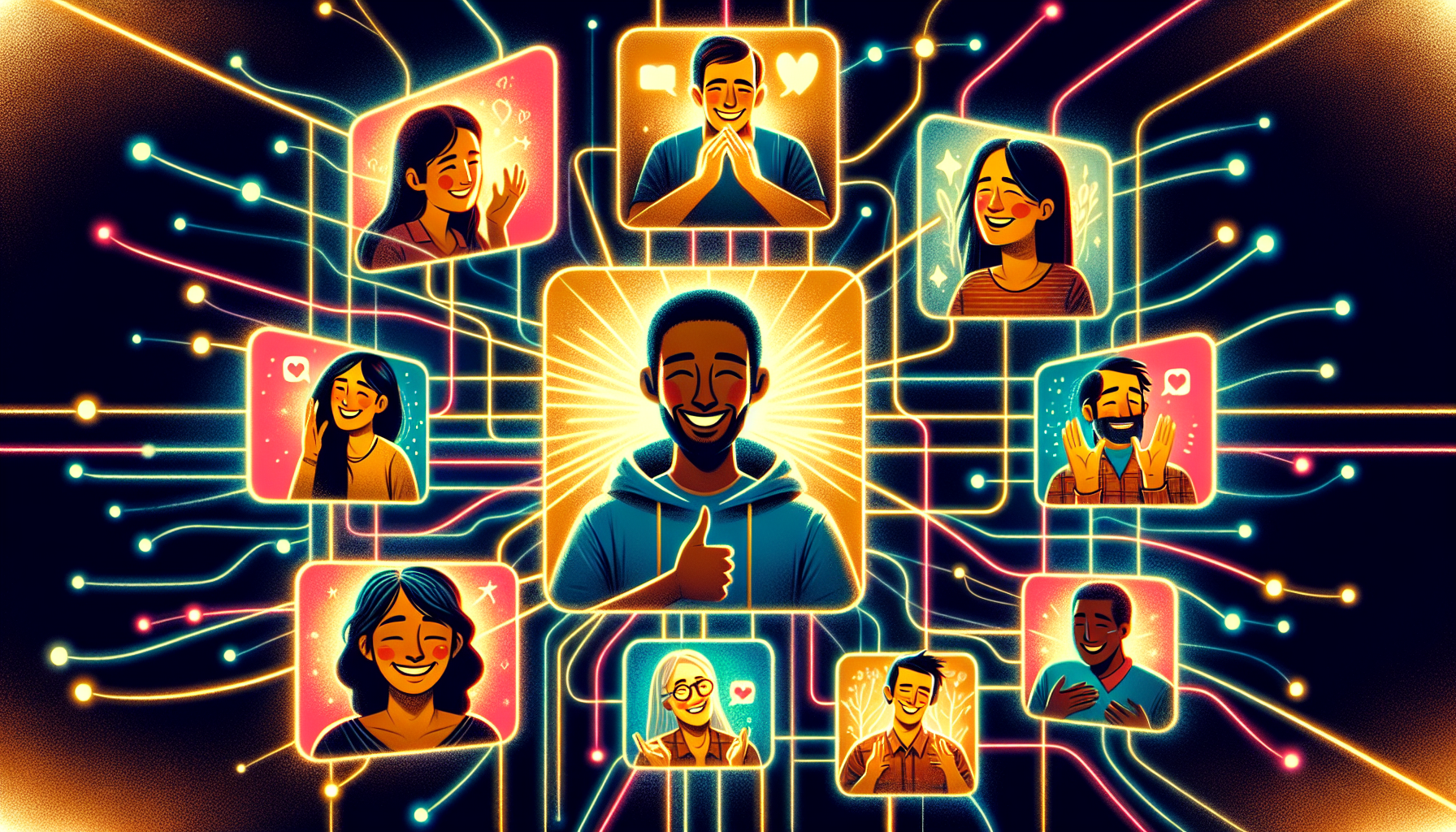 Illustration of a person participating in an online support group