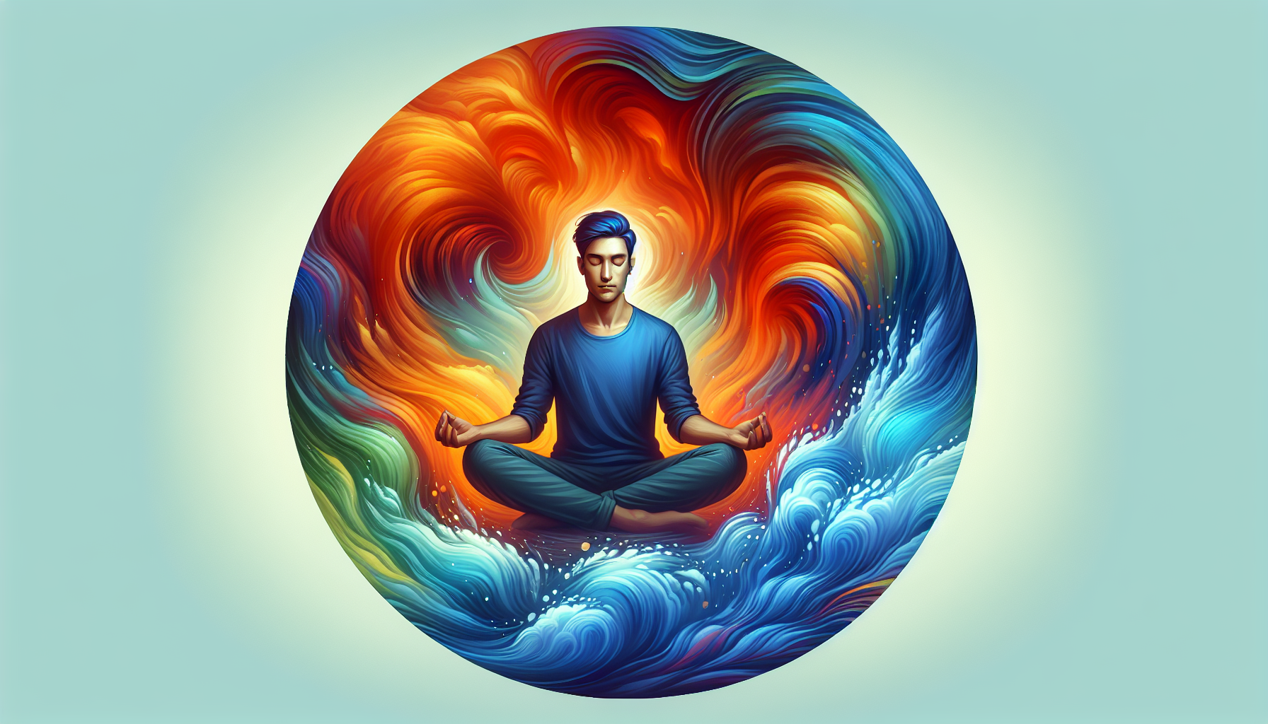 Illustration of mindfulness practice for managing intense emotions in DBT