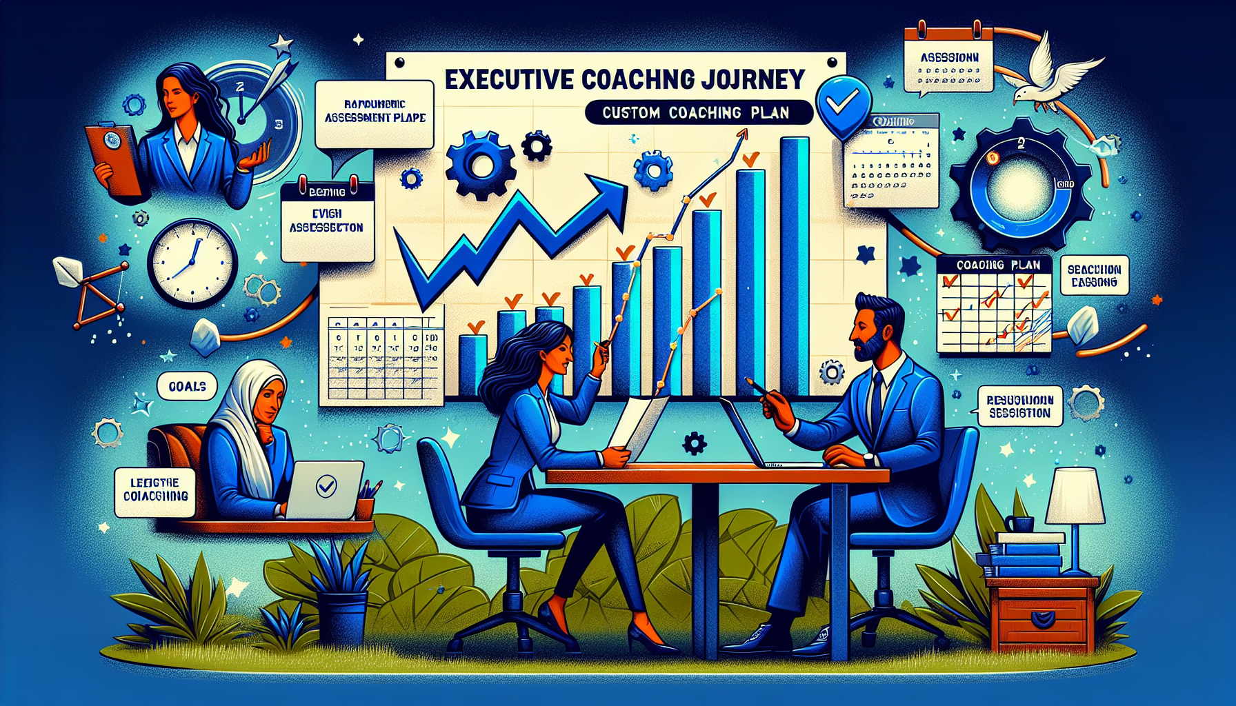Illustration of the executive coaching process in San Francisco