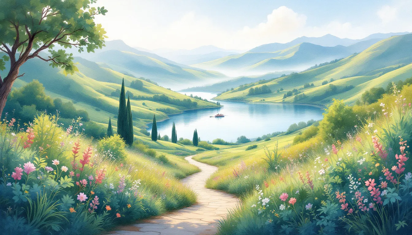 A serene landscape representing mental health retreats in California.
