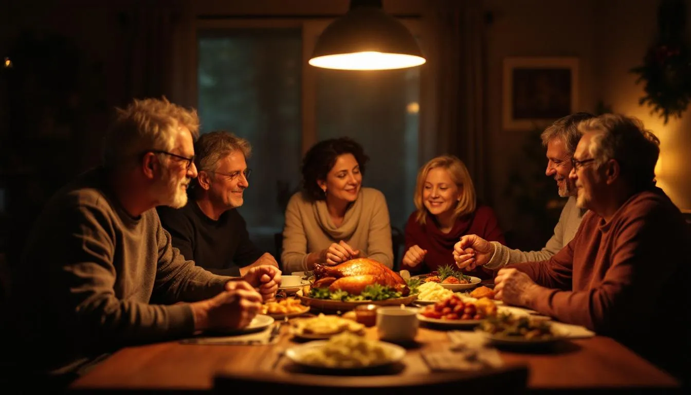 A family gathering during the holiday season, showcasing the importance of support and connection.