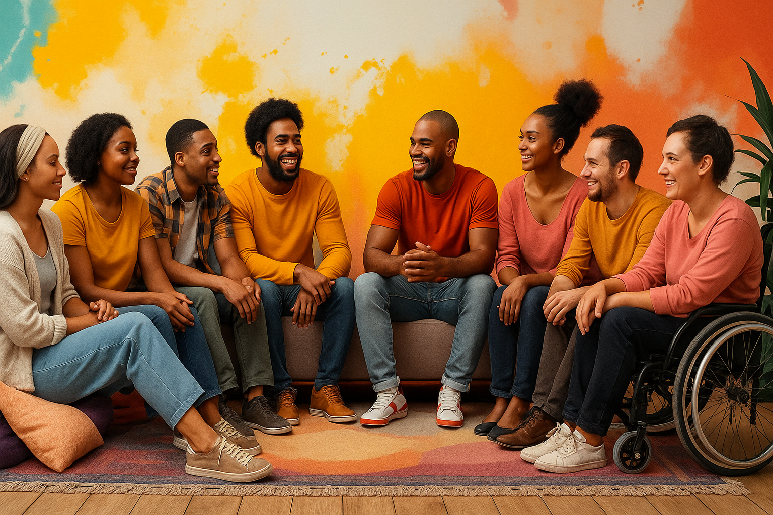 A person feeling hopeful while participating in a support group.