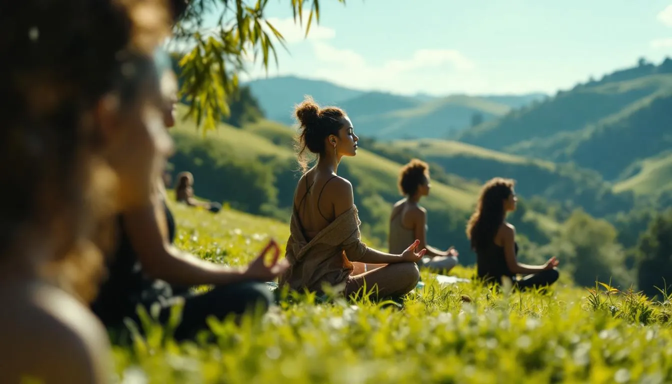 Holistic therapies being practiced at a mental health wellness retreat.