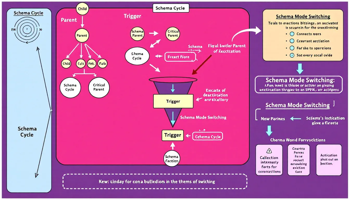 An illustration depicting the practical applications of schema therapy in various therapeutic settings.