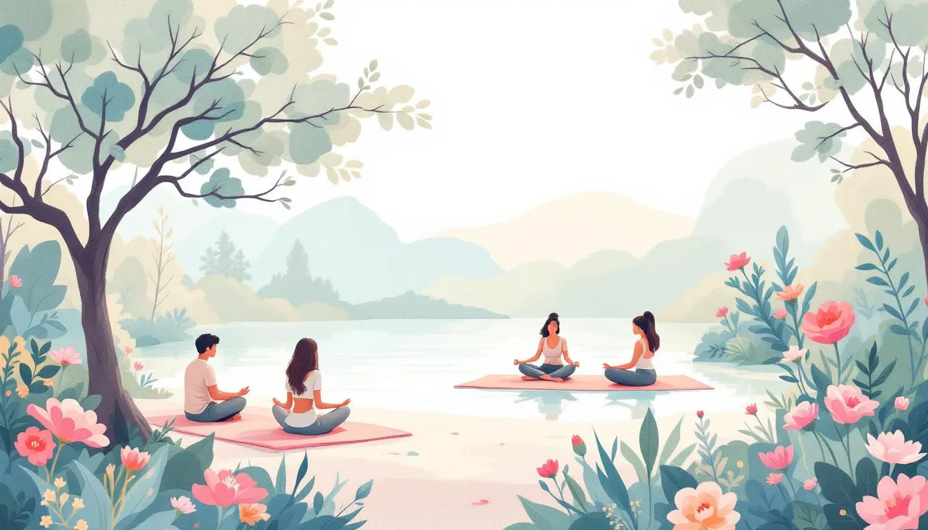Various types of wellness activities available at mental health retreats, showcasing the diversity of options.
