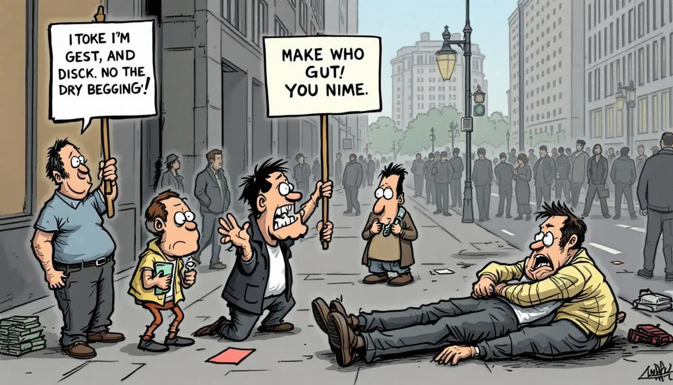 A graphic showing common tactics used in dry begging.