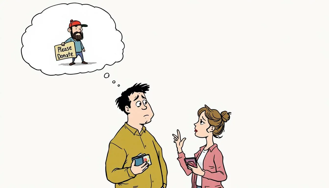 A diagram illustrating the impact of dry begging on relationships.