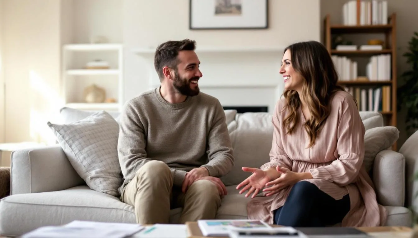 A couple discussing their therapy options, emphasizing the question of whether couples therapy is covered by insurance.