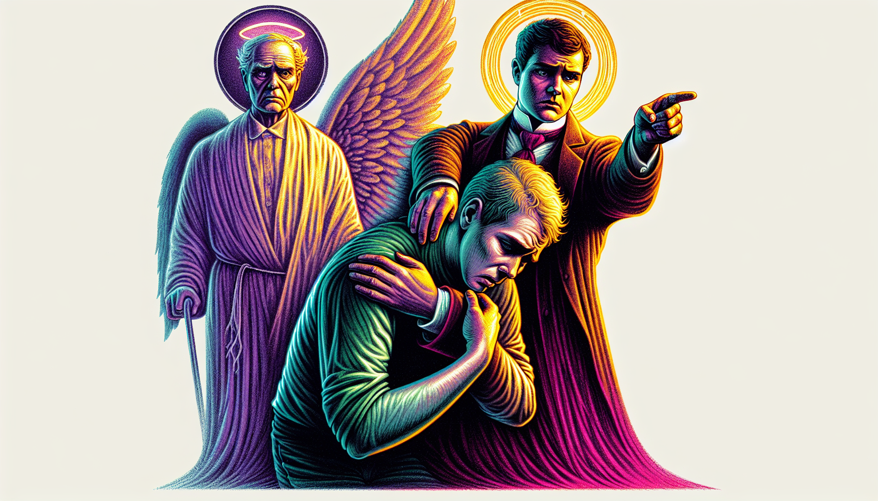 Illustration of the roles in triangulation - Victim, Rescuer, and Persecutor
