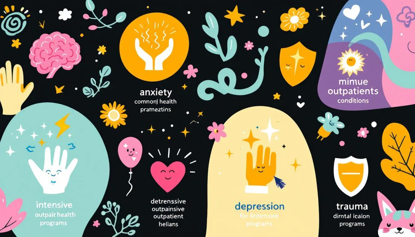 Conditions treated in intensive outpatient programs (IOP).