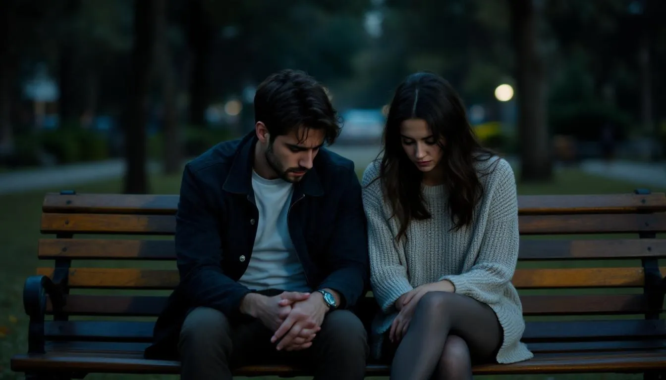 A couple having a serious conversation, indicating a loss of mutual respect.