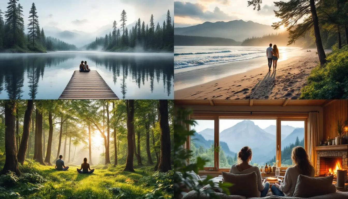 Different types of marriage retreats available for couples, illustrating various settings.