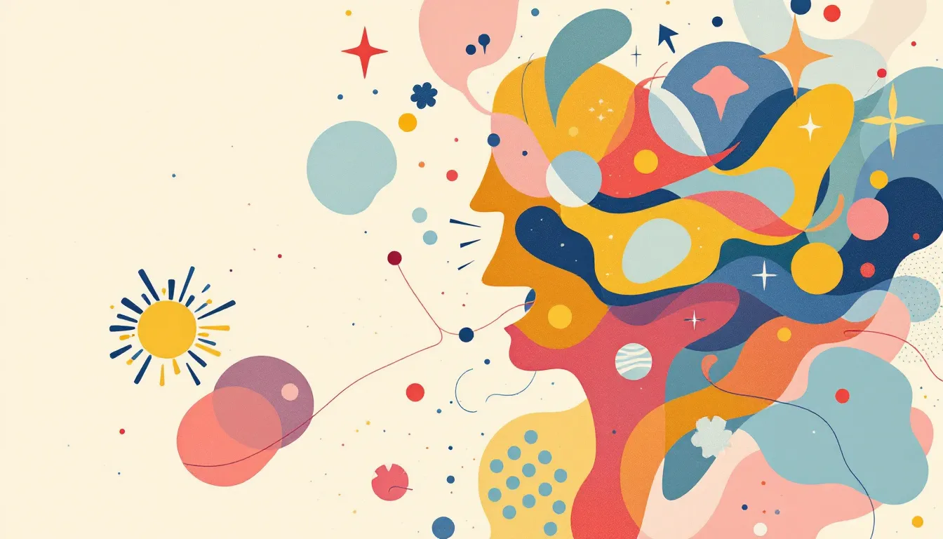 An illustration depicting various ADHD symptoms in adults, showcasing the complexity of adult ADHD.