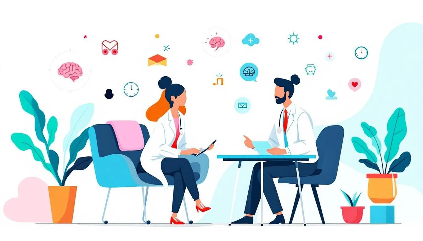 Collaboration between mental health professionals in providing care.