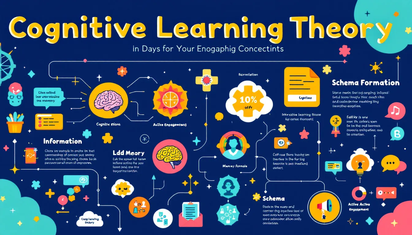 An illustration depicting cognitive learning theory concepts.