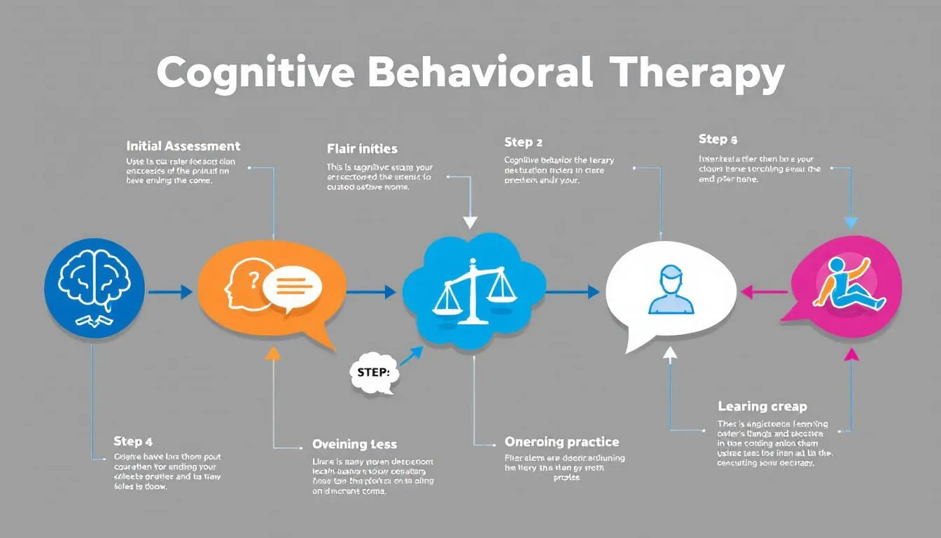 A visual flowchart of the CBT treatment process.