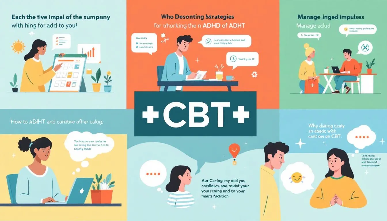 A collage of success stories showcasing the impact of CBT on individuals with ADHD.