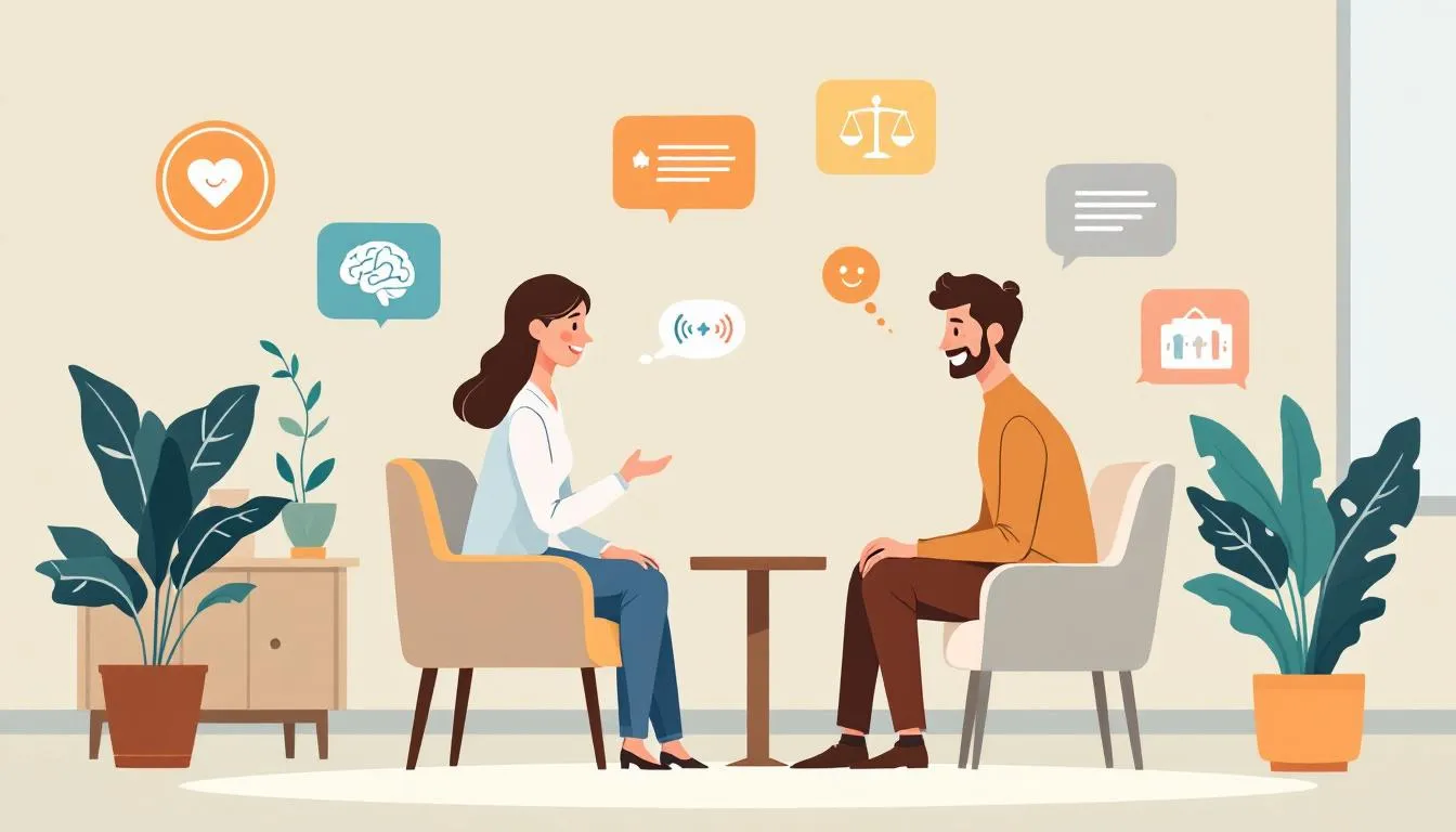 A therapist conducting a session with a client.