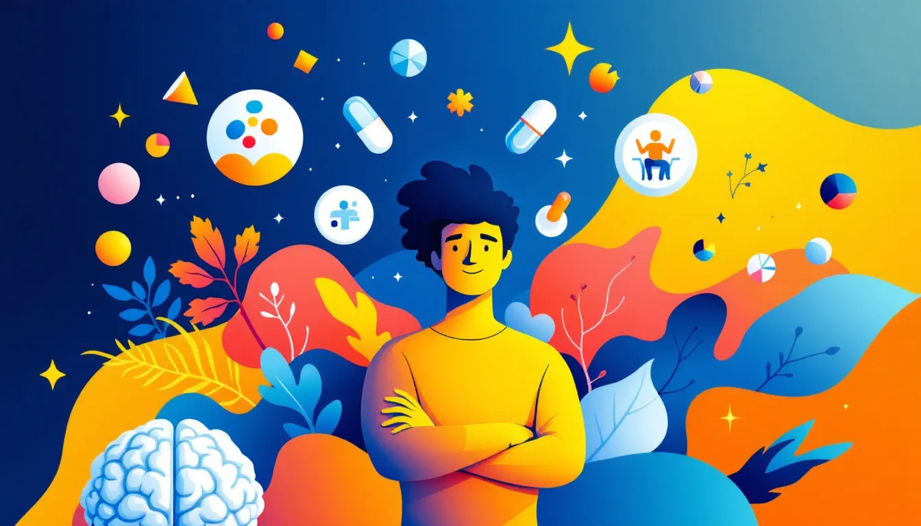 A visual representation of effective treatment options for adult ADHD, including medication and therapy.