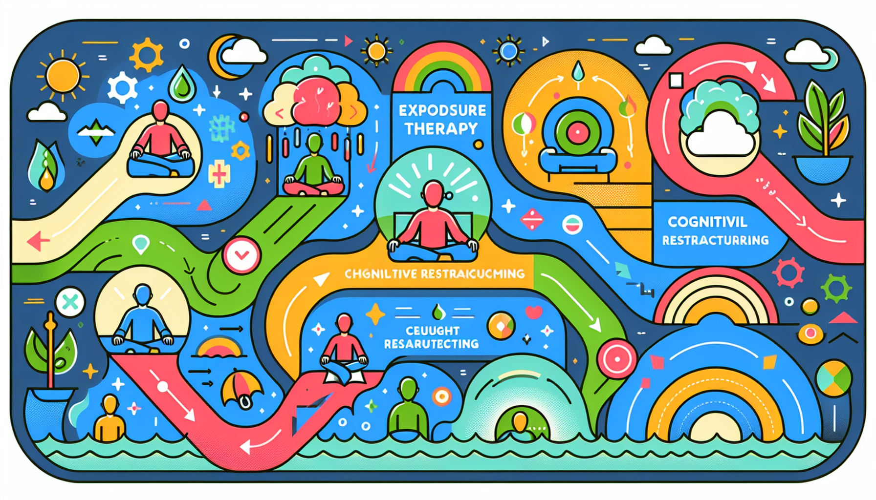 An infographic showcasing key behavioral therapy techniques and technique of behavioral therapy.