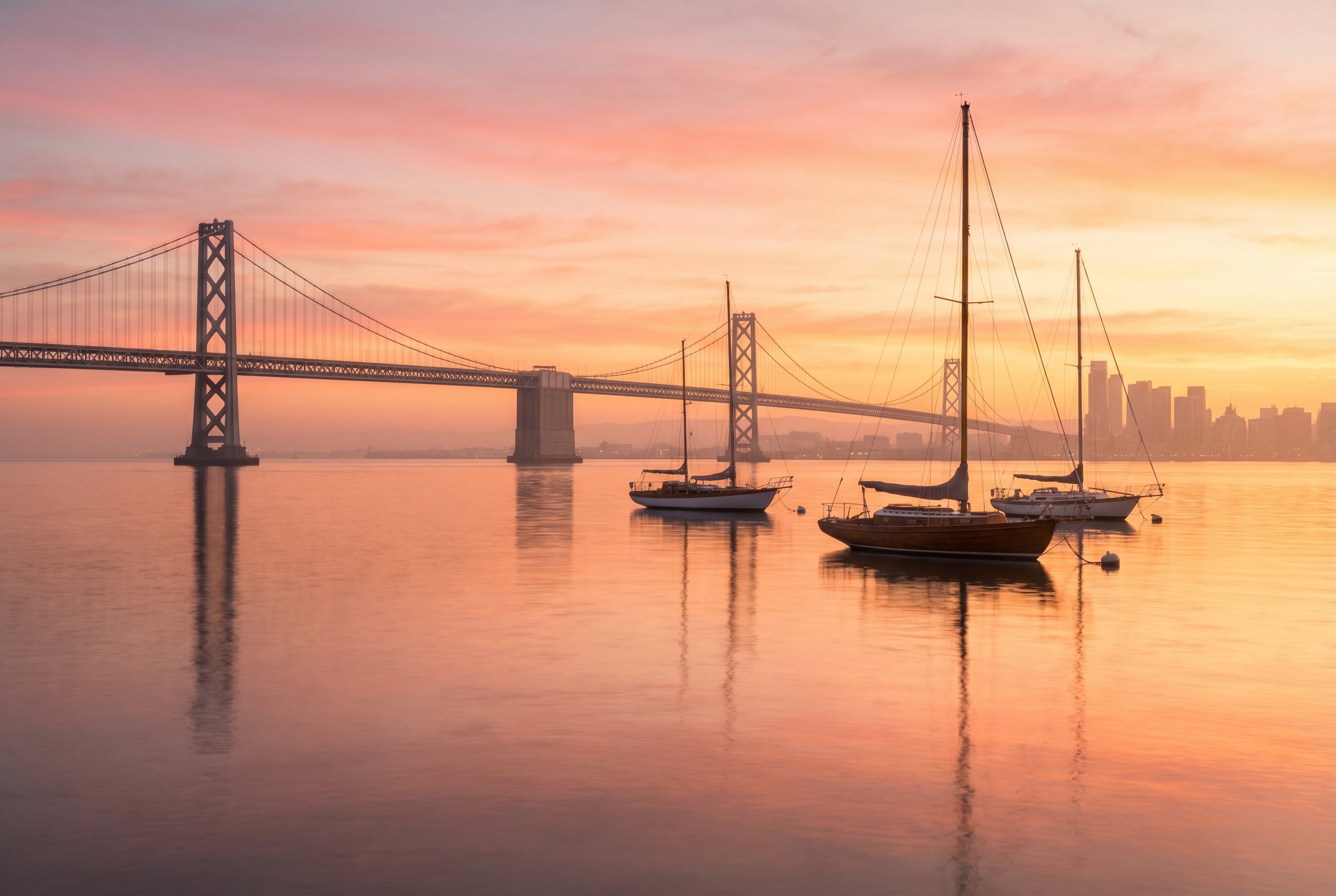 The image depicts a serene sunrise over the San Francisco Bay, symbolizing new beginnings and hope. This tranquil scene reflects the healing journey often associated with EMDR therapy and other trauma-informed approaches to mental health.